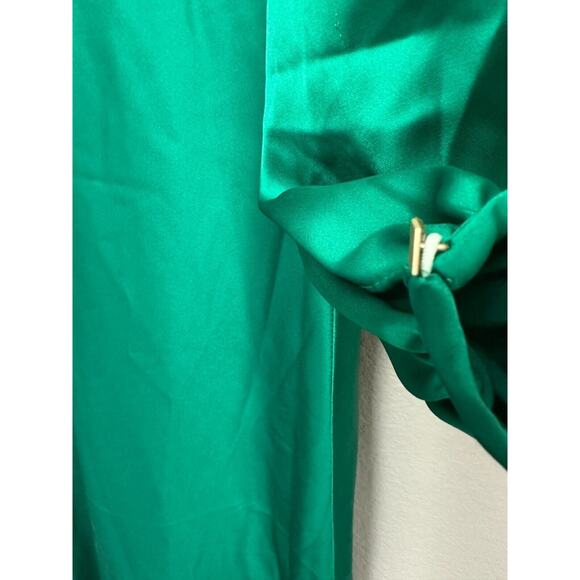 Mac Duggal Charmeuse Empire Waist Blouson Sleeve Gown Size 6 Emerald 55693 - Picture 4 of 7